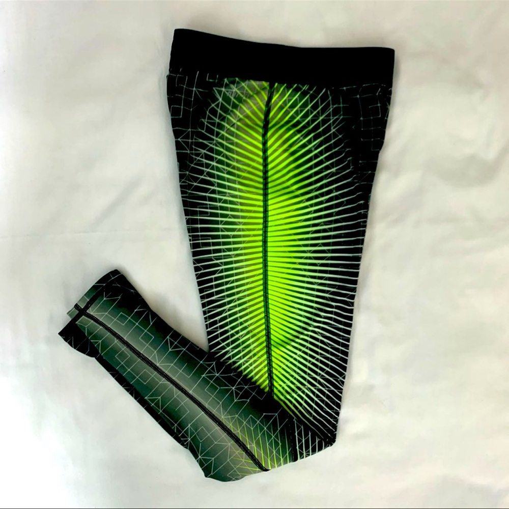 Nike Pro Black & Neon Green Leggings Xs